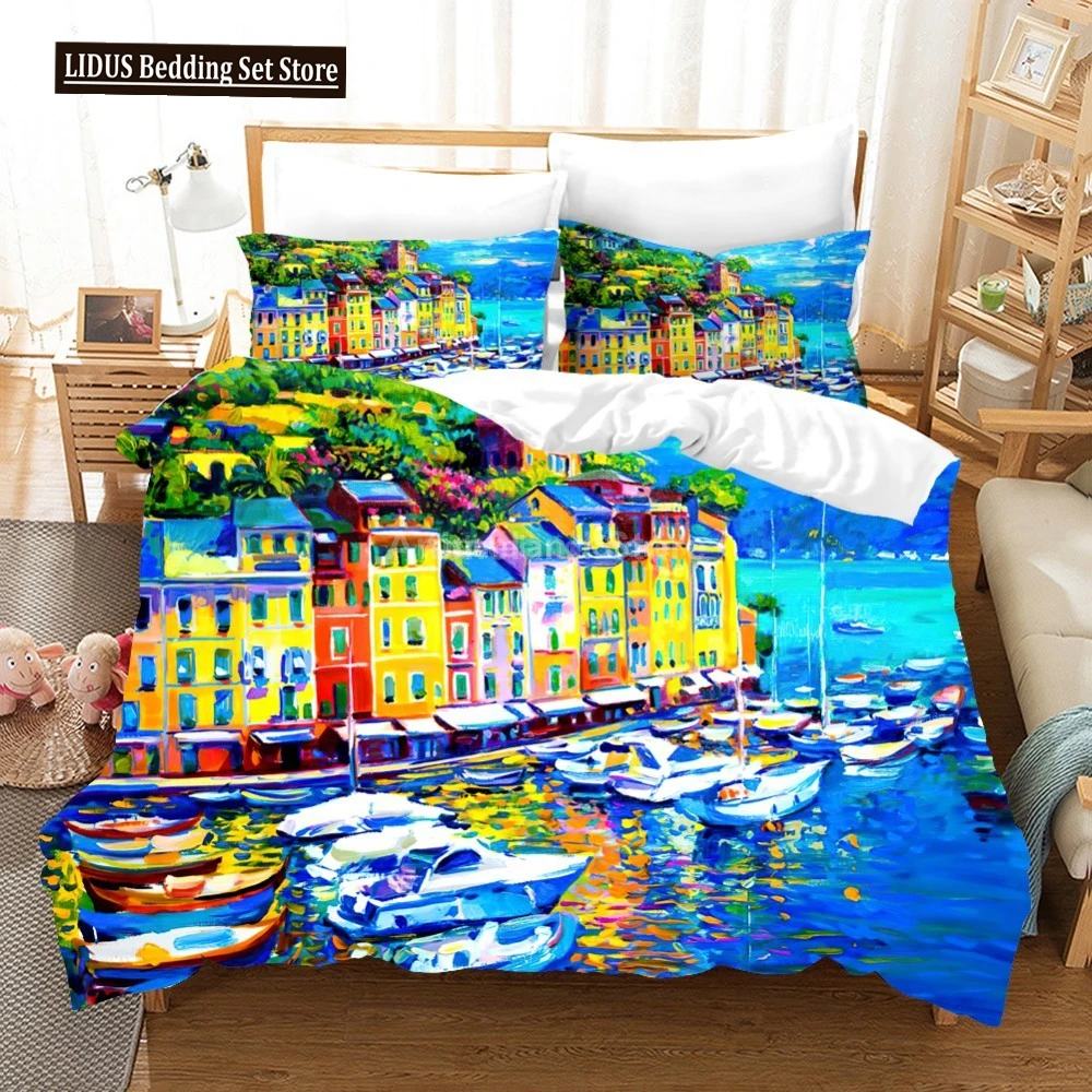 

Oil Painting Van Gogh Star Sky Bedding Set Queen King Size Bedroom Decor Quilt Cover Pillowcase 2/3 Pcs Bed Linen Home Textile