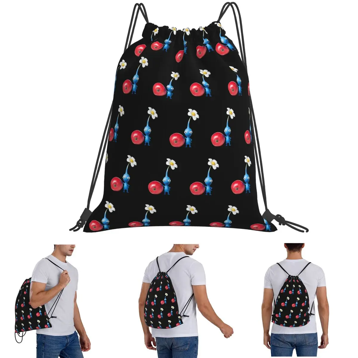 

Pikmin Backpacks Fashion Portable Drawstring Bags Sports Bag Book Bags For Man Woman School