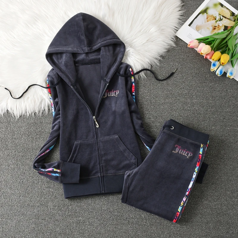 2025 Fashion Brand Casual Women\'s Suits Spring Autumn Outdoor Velvet Women Tracksuits Hooded Collar Jogging Suit