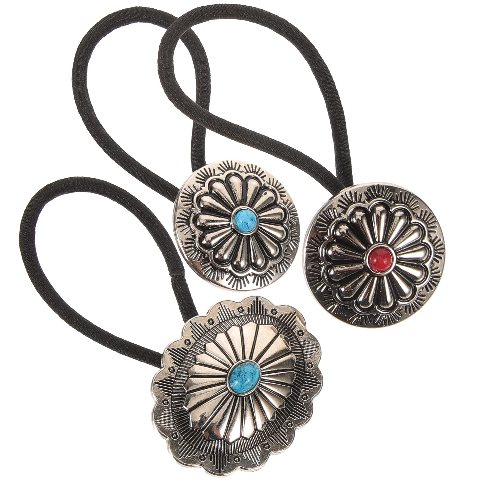 

Набор из 3 ретро-резинок для волос для женщин: эластичные держатели для тонких волос, для причесок, умывания и церемоний