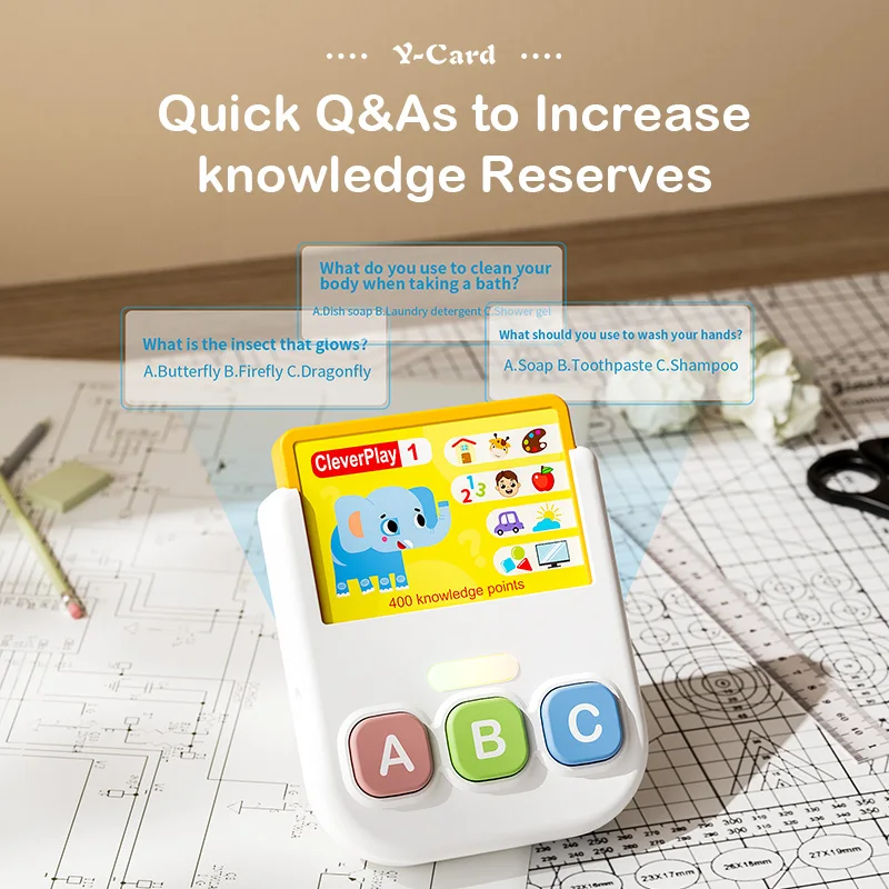 لعبة الصوت التعليمية للأطفال آلة سطح المكتب للتعلم المبكر مع ميزة Q&A المعرفية تتطلب إدخال البطاقة للتعزيز #3