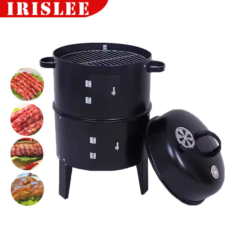 

3 In 1 Bbq Smoker Outdoor Courtyard Barbecue Stove Firewood Stove Portable Barbecue Stove Carbon Charcoal Bbq Grill