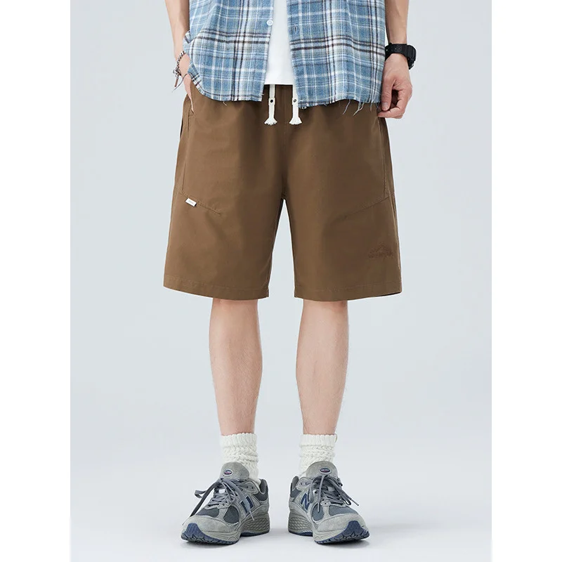

Мужские шорты, мешковатые повседневные шорты из чистого хлопка, новые летние дышащие брюки цвета хаки, стильные удобные модные шорты большого размера для мужчин