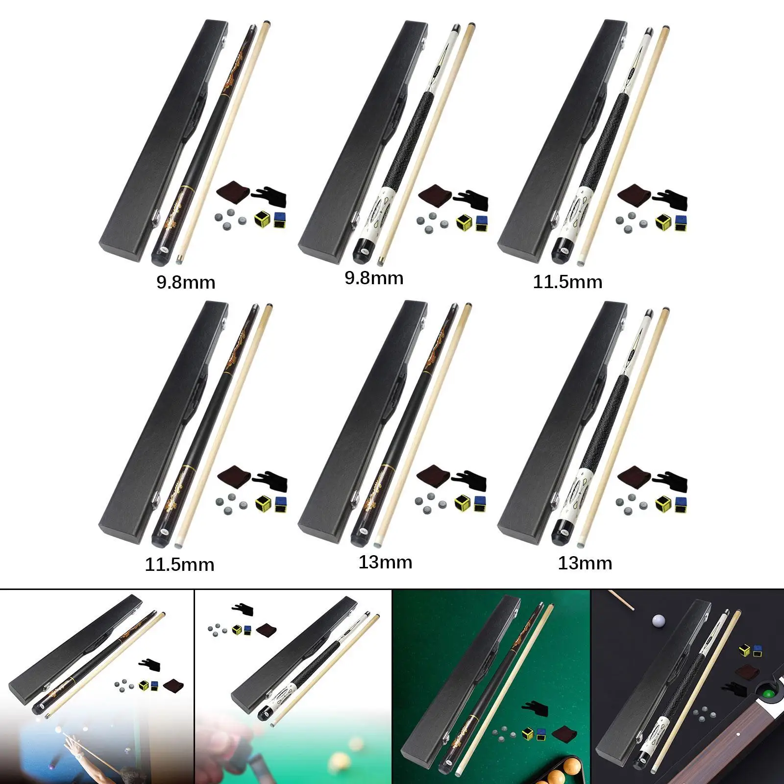 

Pool Cue Stick Billiard Cue Stick Full Size 57 inch 2 Section Black Eight Final Billiard Pool Cue Stick British Snooker Cue