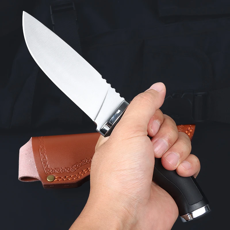 أداة جديدة ذات شفرات ثابتة لعام 2025: مقبض معزز من الألياف الزجاجية + مقبض فولاذي للتخييم في الهواء الطلق أداة إنقاذ تكتيكية