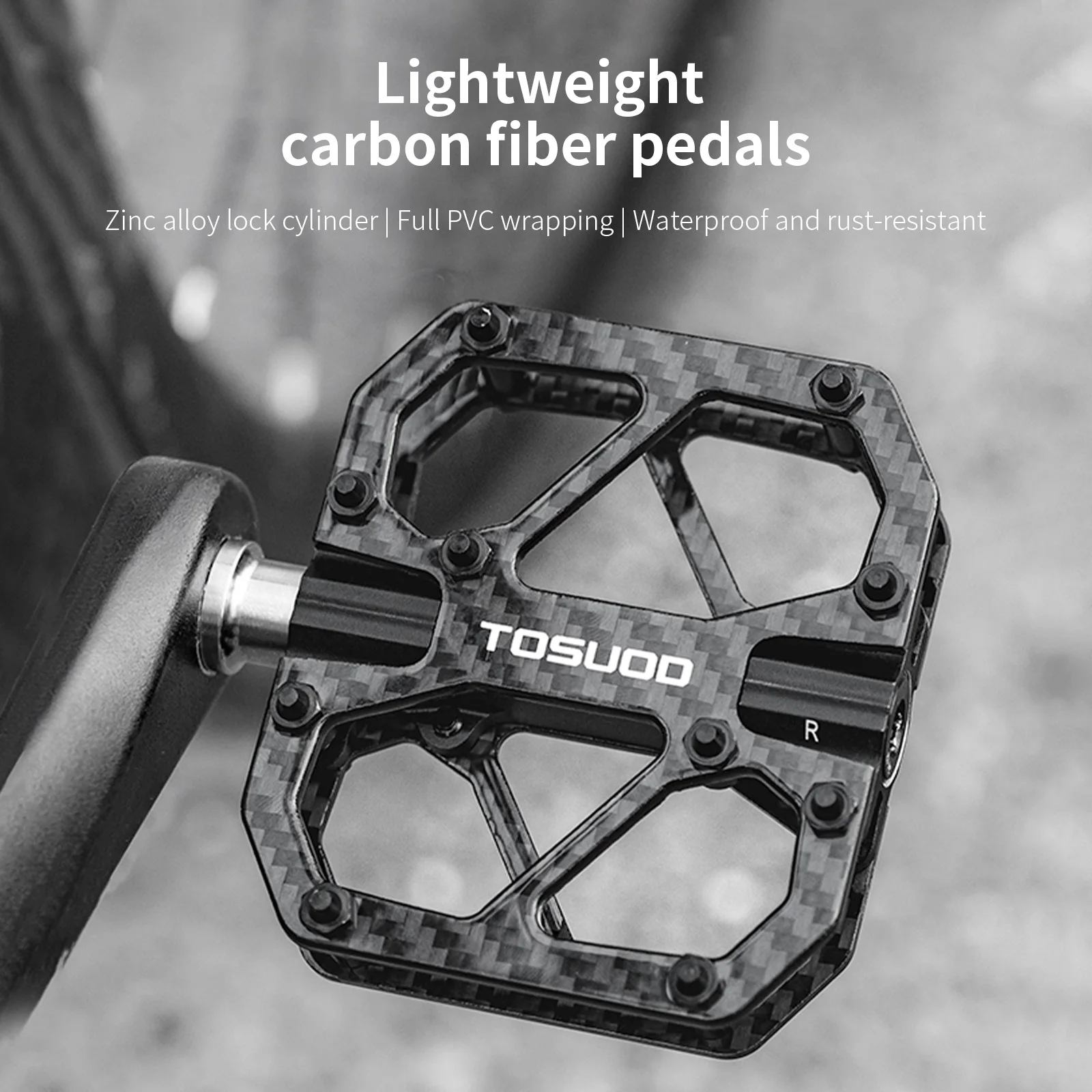 

TOSUOD велосипедные педали из сплава, водонепроницаемые, нержавеющие, педали для горного велосипеда из ПВХ, пылезащитные, легкие аксессуары для велоспорта