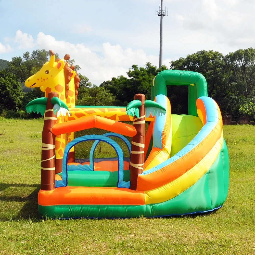 children's inflatable trampoline jumping castle sika deer inflatable amusement park rock climbing slide