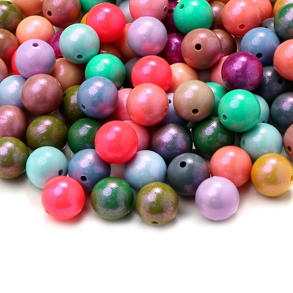 20Pcs Mix Colorful Round 15mm Silicone Beads Loose Beads For Jewelry Making DIY Keychain Bracelet Necklace Material Accessories