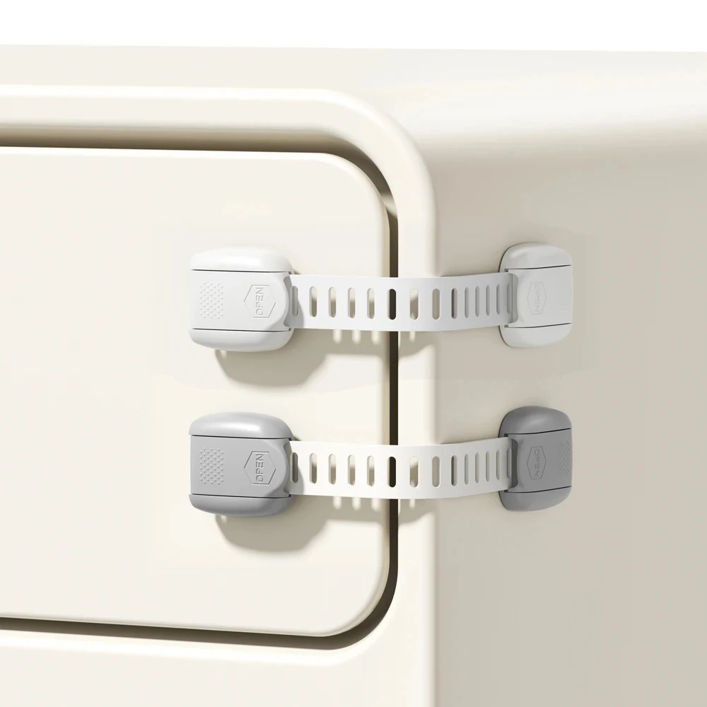 

1Pcs/6Pcs Baby Safe Straps Baby Safety Lock Drawer Child Safety Cabinet Locks Adhesive Cabinet Drawer Door Latches