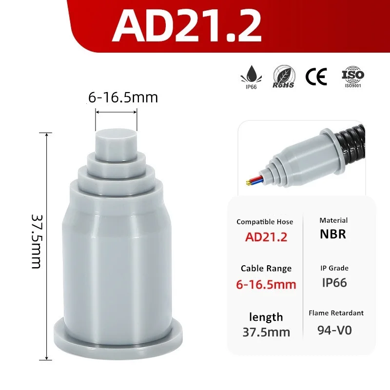 10 Stuks Anti-Vlam Plastic Gegolfde Pijp Slang Plug Waterdichte Rubberen Kabel Threading Harnas Afdichting Joint Voor Elektronische Compe