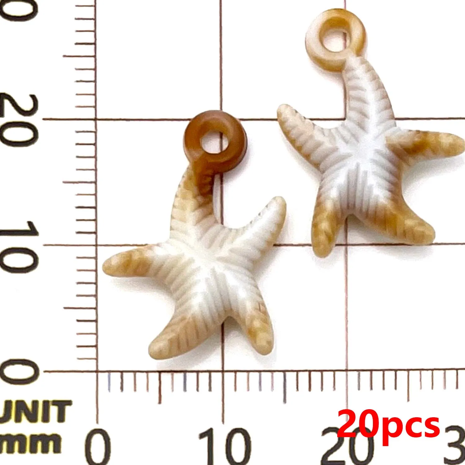 20/24pcs Acrylic Shell & Starfish Charms for DIY