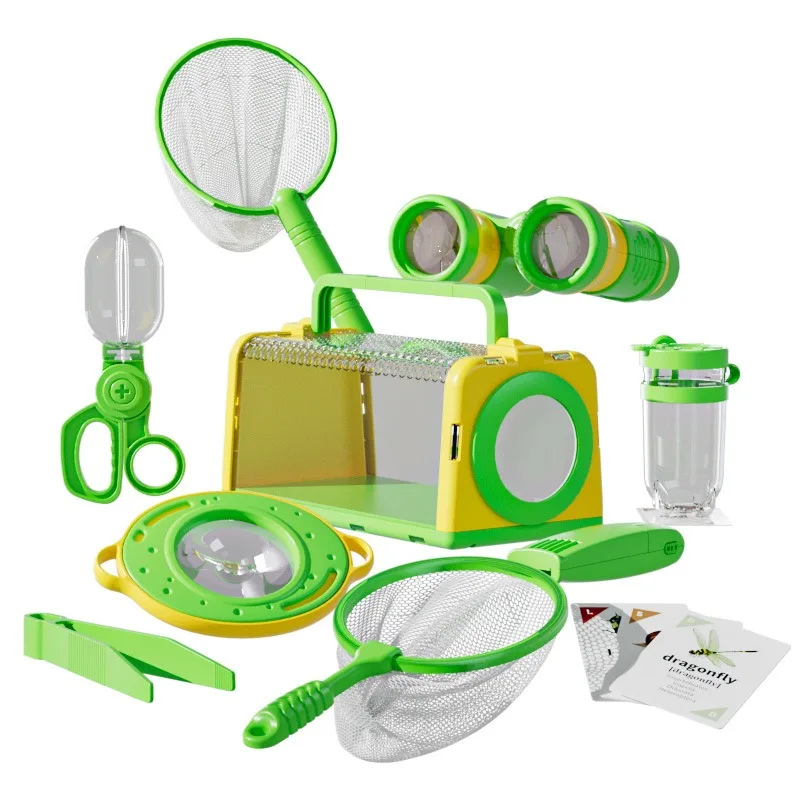 Kids Outdoor Explorer Kit Insect Catcher Breathable Observation Box Telescope Whistle Nature Exploration Toy with Magnifier view 6
