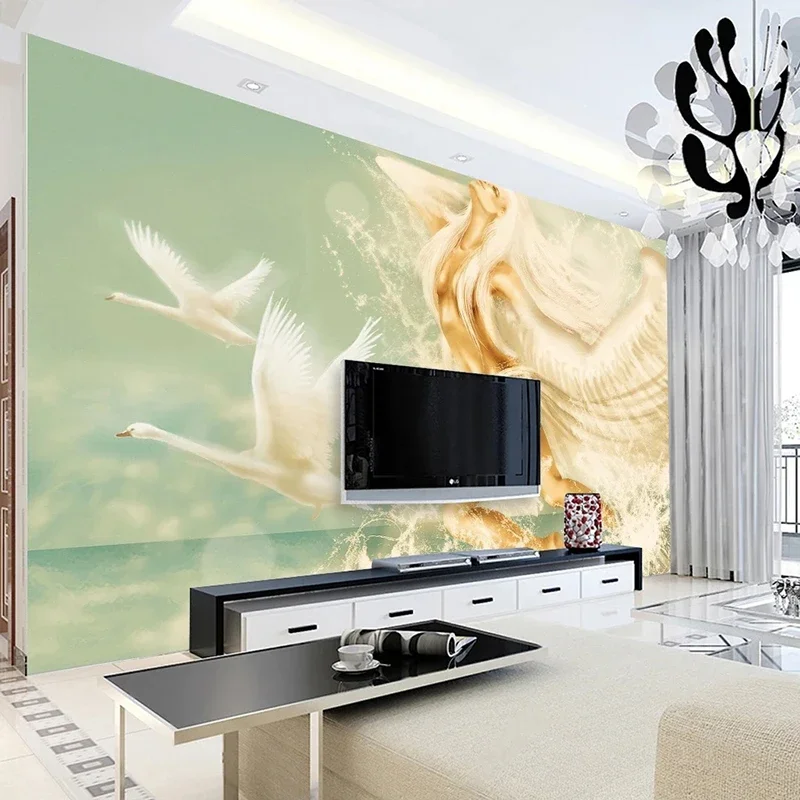 Custom Photo 3D Wallpaper Wall Murals European Modern Art Abstract Figure Swan Fresco Living Room Sofa Bedroom TV Home Decor