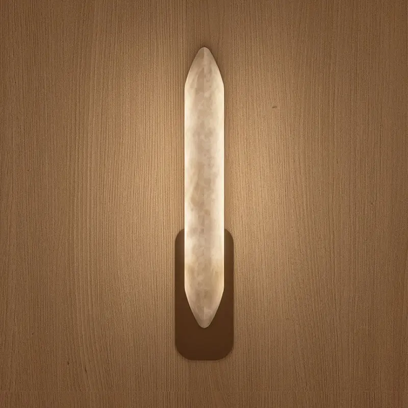 Modern Rural Light Luxury Natural Spanish Marble Wall Lamp Fashionable Design Bedroom Headboard Living Room Corridor Lighting