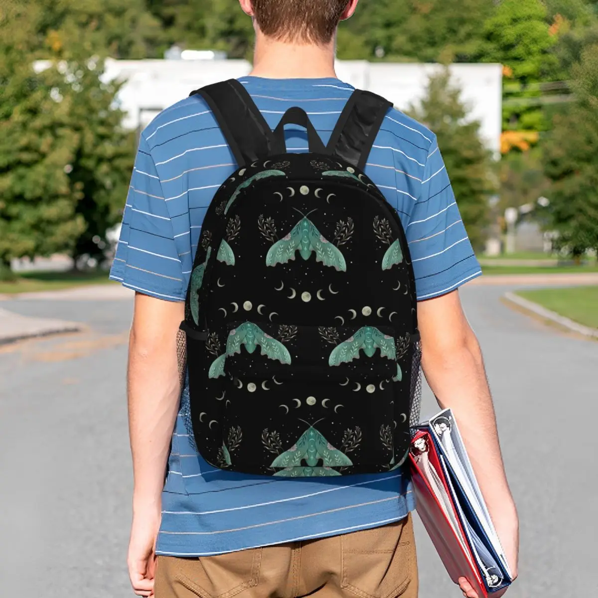 Luna And Moth Backpack Student BookBag Men Women School Bag Computer Shoulder Bags