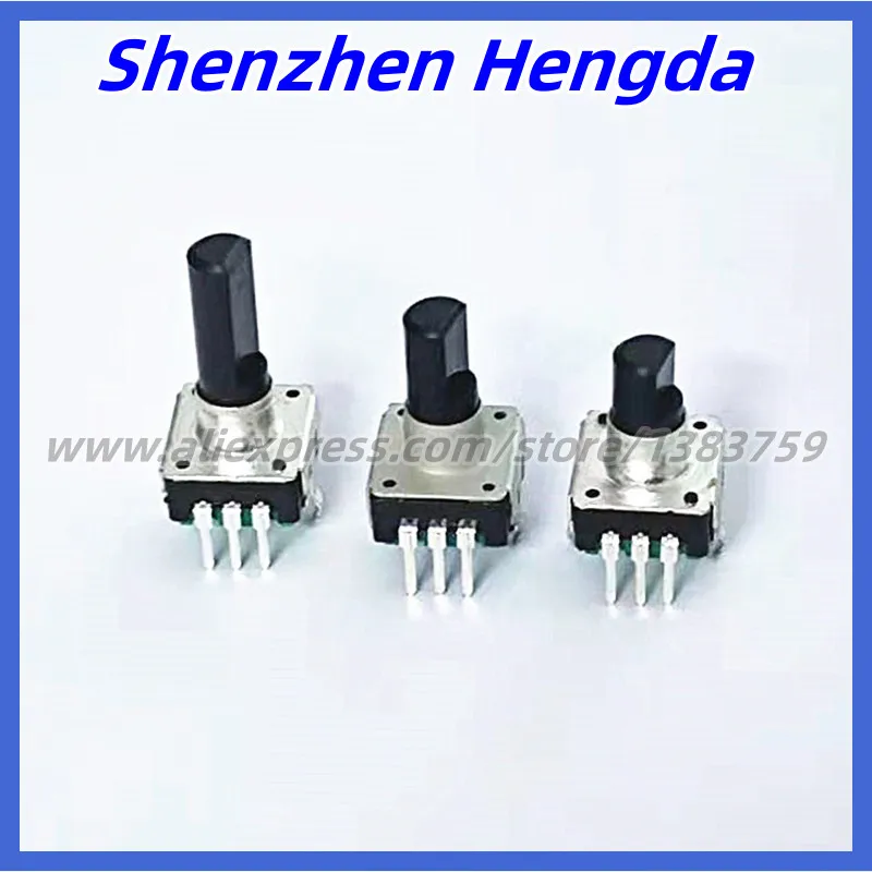 1Pcs EC12 Car Audio Encoder With Switch 24 Positioning Number Pulse Shaft Length 18.5MM 14MM 11MM Digital Potentiometer 5-Pin