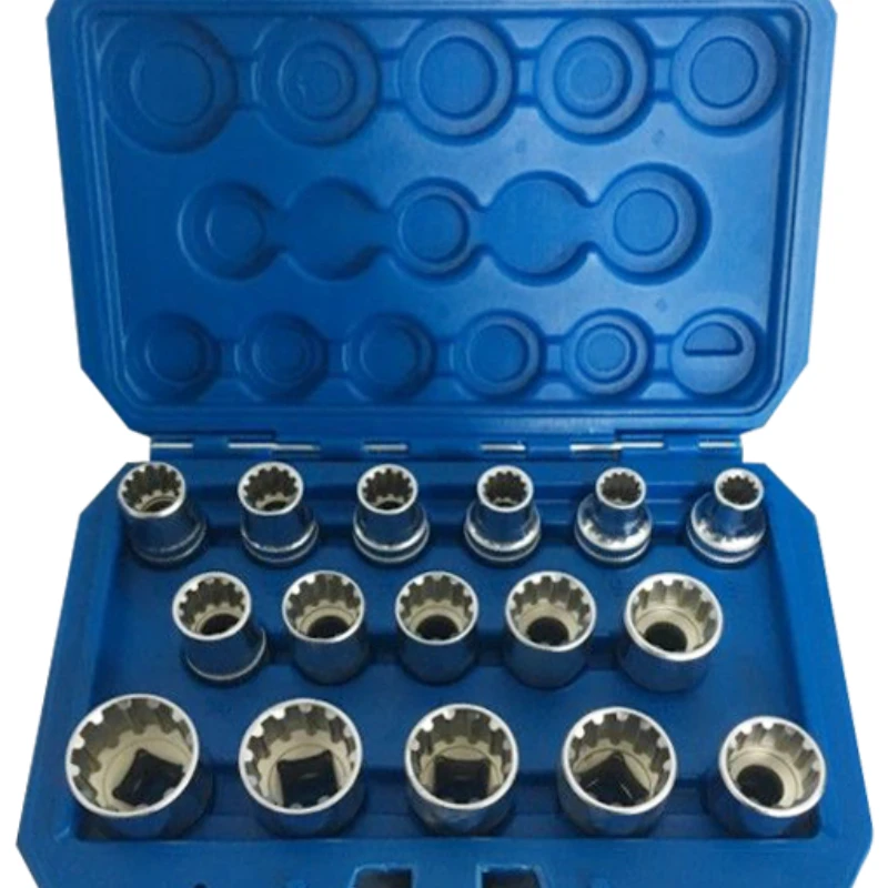 12-Corner Socket Set 16 pcs with Storage Case