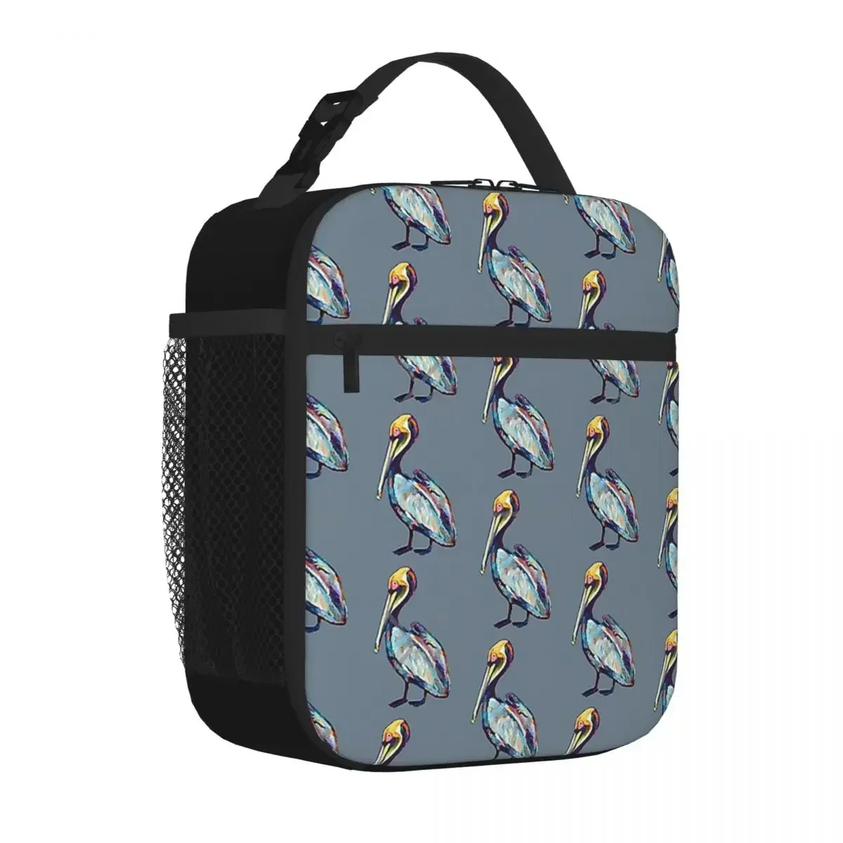 Colorful Pelican By Robert Phelps Lunch Bags Insulated Bento Box Portable Lunch Tote Resuable Picnic Bags Cooler Thermal Bag