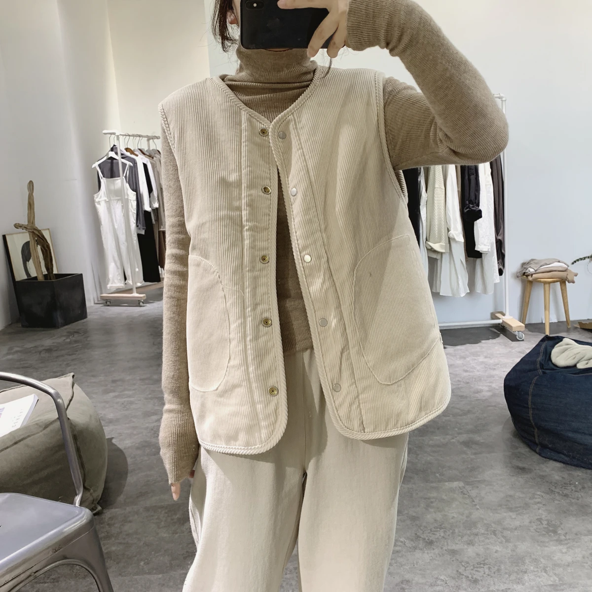 

Модный универсальный жилет из меха ягненка, женский 2022, осень-зима, новый двусторонний вельветовый жилет в стиле ретро, универсальный