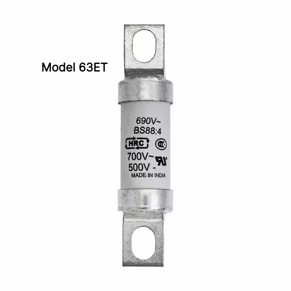 【10-Pack】 63ET Fuse 63A 690VAC BS88 Type T High Speed Fuse