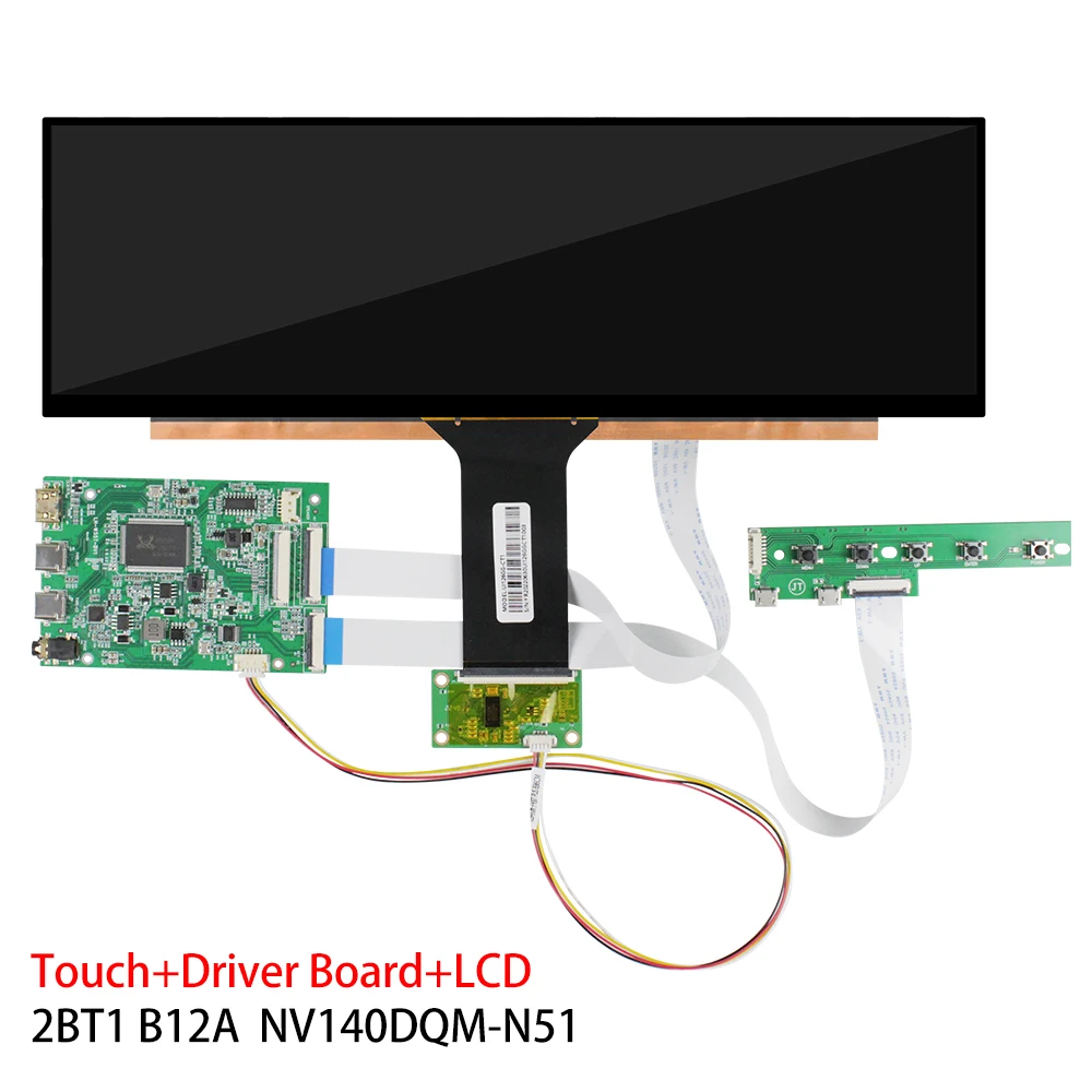 Pantalla de módulo de Panel LCD TFT Original NV140DQM-N51 de 14,0 pulgadas, IPS 1920x550, contraste 1200:1 unidad, pantalla de subtemperatura