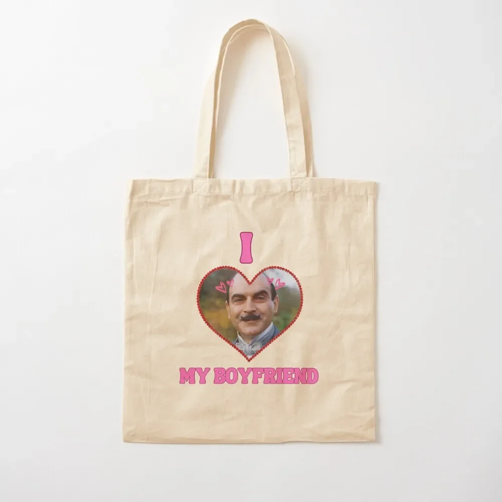 Hercule Poirot I Love My Boyfriend Heart Tote Bag sac pour femme tote bag custom Shopper handbag Shopper bag