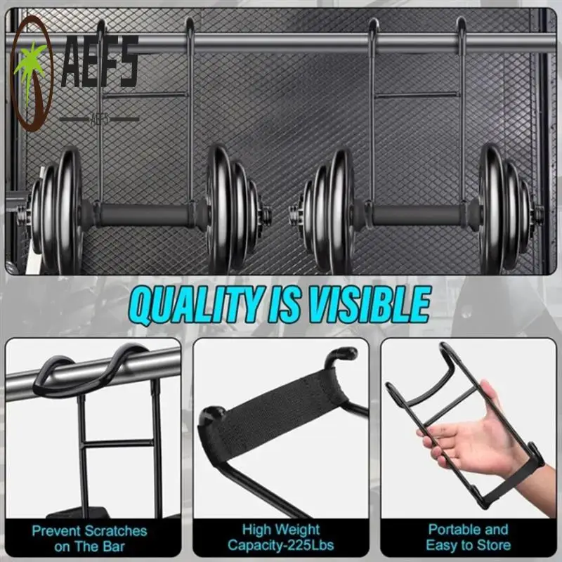 

AEF5-2PCS Dumbbell Spotter Hooks Hangers Heavy Power Dumbbells Rack Attachments For Dumbbell Bench Press Hold Up 225LB Black
