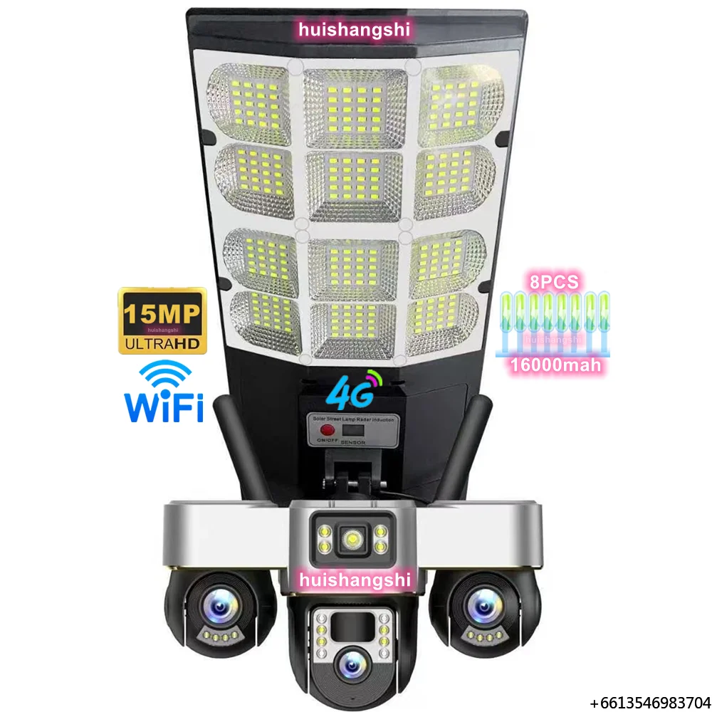 

V380 3Lens 15MP Integrated Light Street 4G Sim Card Solar Camera Outdoor Wifi Wireless PTZ IP CCTV Surveillance Security Cameras