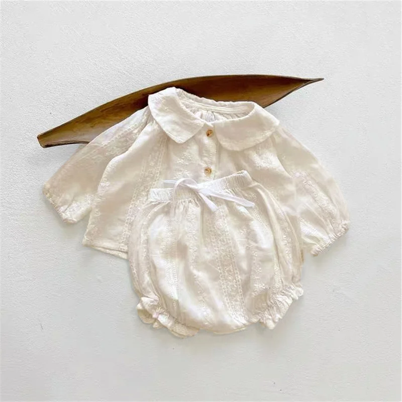 Spring Summer Children Dresses Infant Dress Baby Girl Casual Style Long Sleeve Embroidery Cotton Skirt 0-6Y