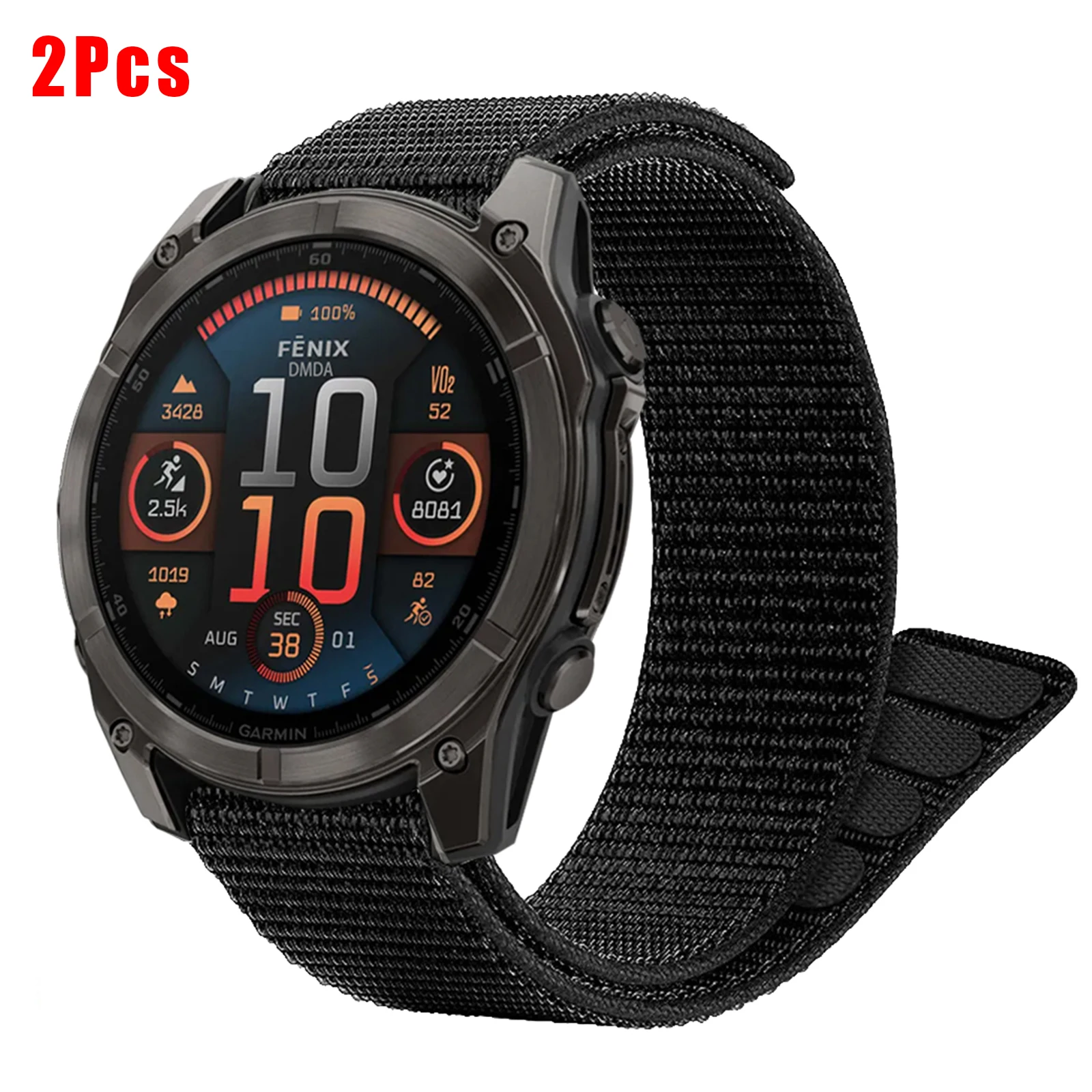 2 Stück QuickFit 22/26mm Nylon-Uhrenarmband für Garmin Fenix 8 7X 6X Pro 5X 5Plus Instinct 2X Enduro 2 Klettverschluss-Schnellverschlussbänder