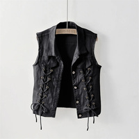 2025 Spring New Denim Vest Women Fashion Slim Vintage Jeans Sleeveless Jacket Short Casual Female Waistcoat outerwear Tops T377