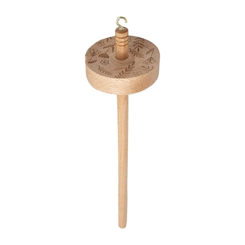 Drop Spindle Yarn Tool,Wooden Hardwood Spinner Wheel for Beginners & Advanced, Perfect for Yarn Making and Sewing-A62I - view 3
