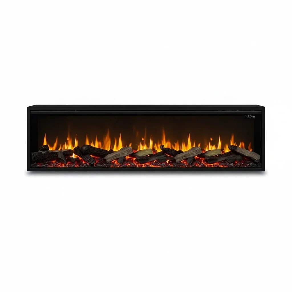 LCD Holographic Fireplace, 1.25m/1250mm Electric Fireplace Insert with Wood Sound, Modern Faux Decorative Indoor Fireplace