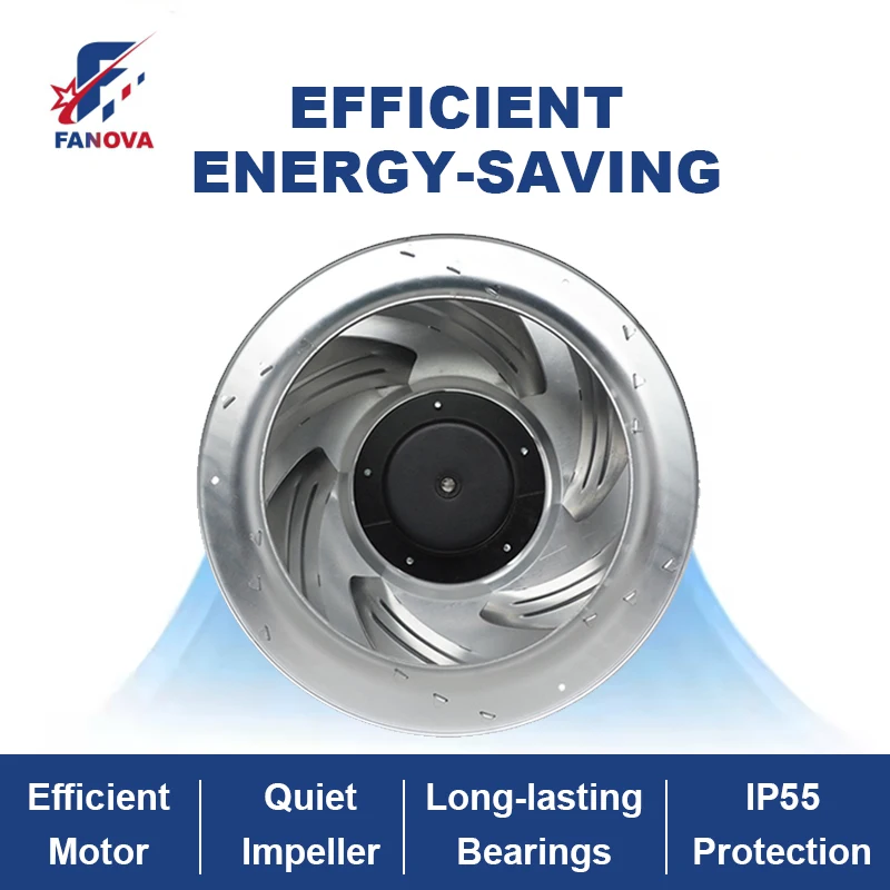 s400 Mm High Pressure Low Noise Industrial 230V 380V EC Forward Centrifugal Blower Fan With Support Bracket