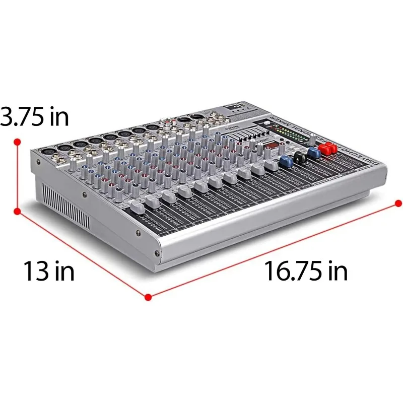 GMX1200 DJ Mikser 12-kanałowy Profesjonalny Mikser Audio USB Konsola miksująca Studio muzyczne 8 Mono 4 Stereo 7-pasmowy EQ 16 Efekt