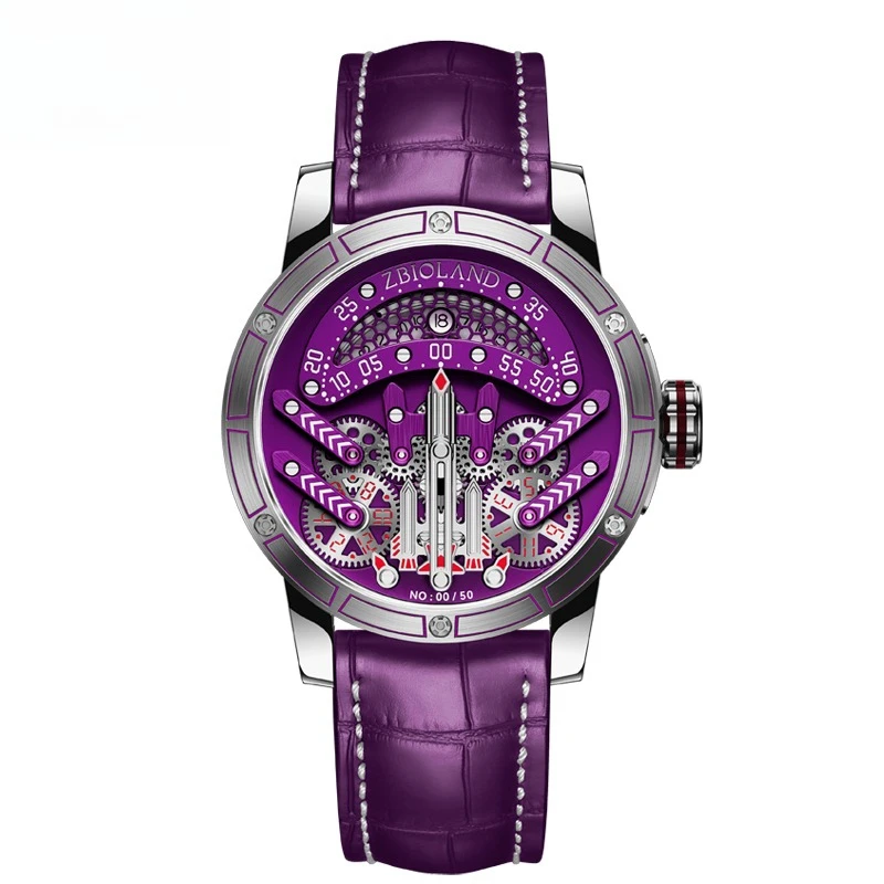 ZBIOLAND-ZBL1012 Aerospace Rocket Series Emperor Purple Concept Watch Automatic Mechanical Watch
