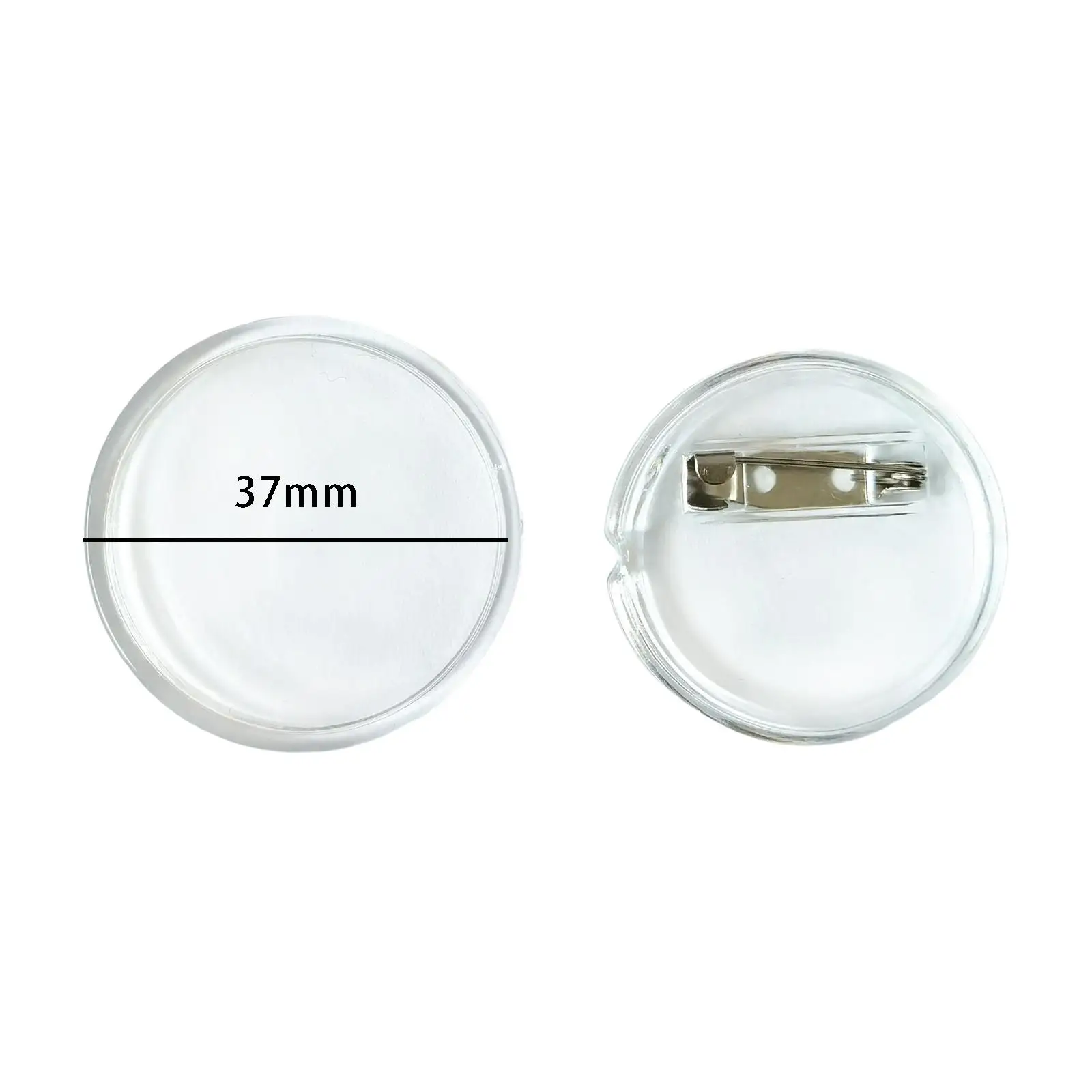 DIY Acrylic Transparent Badge Button Pins Round Shape Blank Shell for Handmade Art Craft School Projects Souvenirs