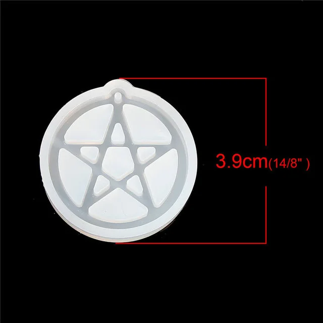 DoreenBeads Round Pentagram /Half Moon Silicone Resin Mold For Jewelry Making Jewelry Findings For DIY Pendants, 1 Piece