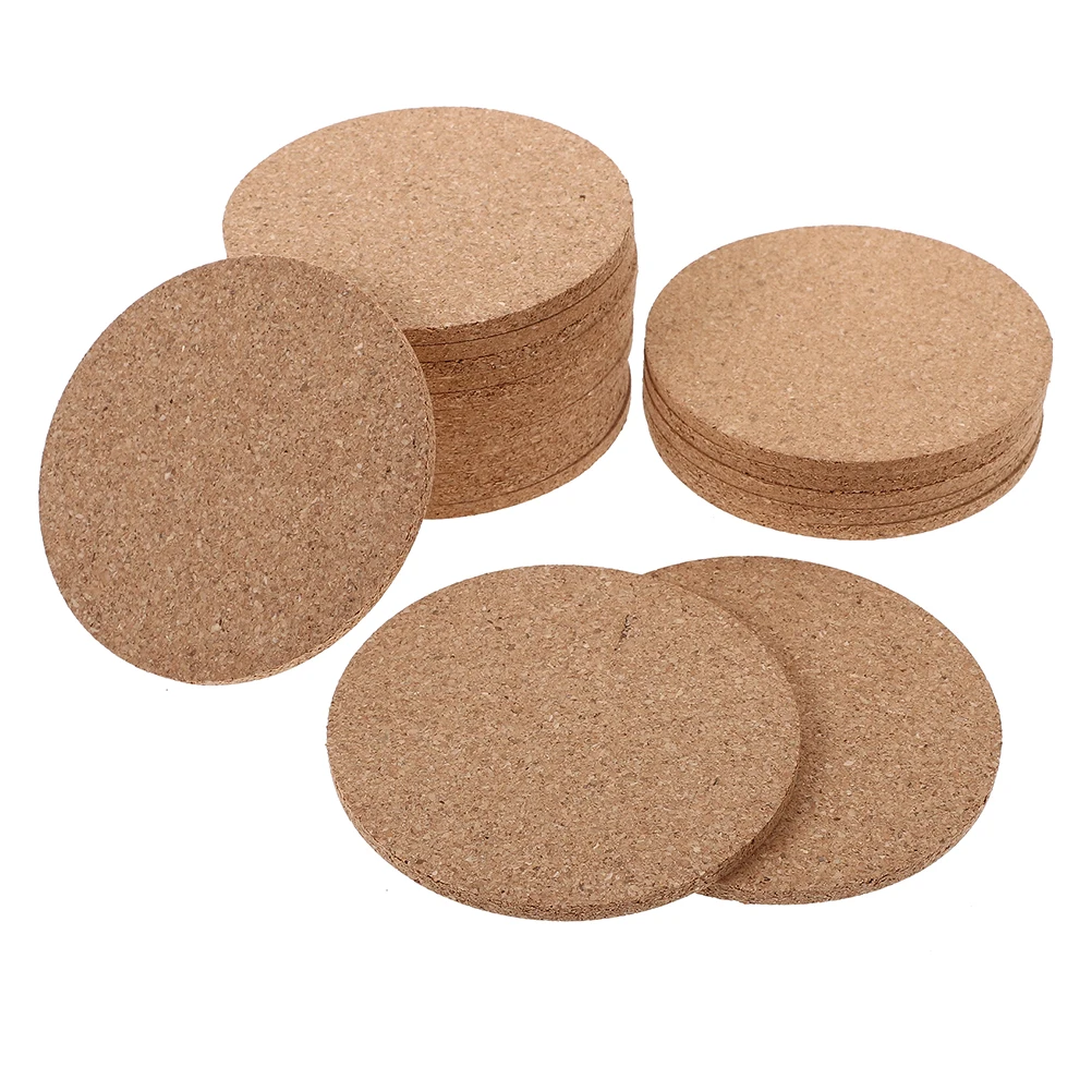 

40pcs Natural Cork Coasters Heat Resistant Round Drink Pads Table Protectors for Kitchen Cups Beer Mats Decorative Cup