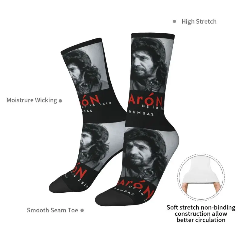 Novidade masculino camaron de la isla vestido meias unisex quente confortável 3d impresso flamenco cantor ilha camarão tripulação meias