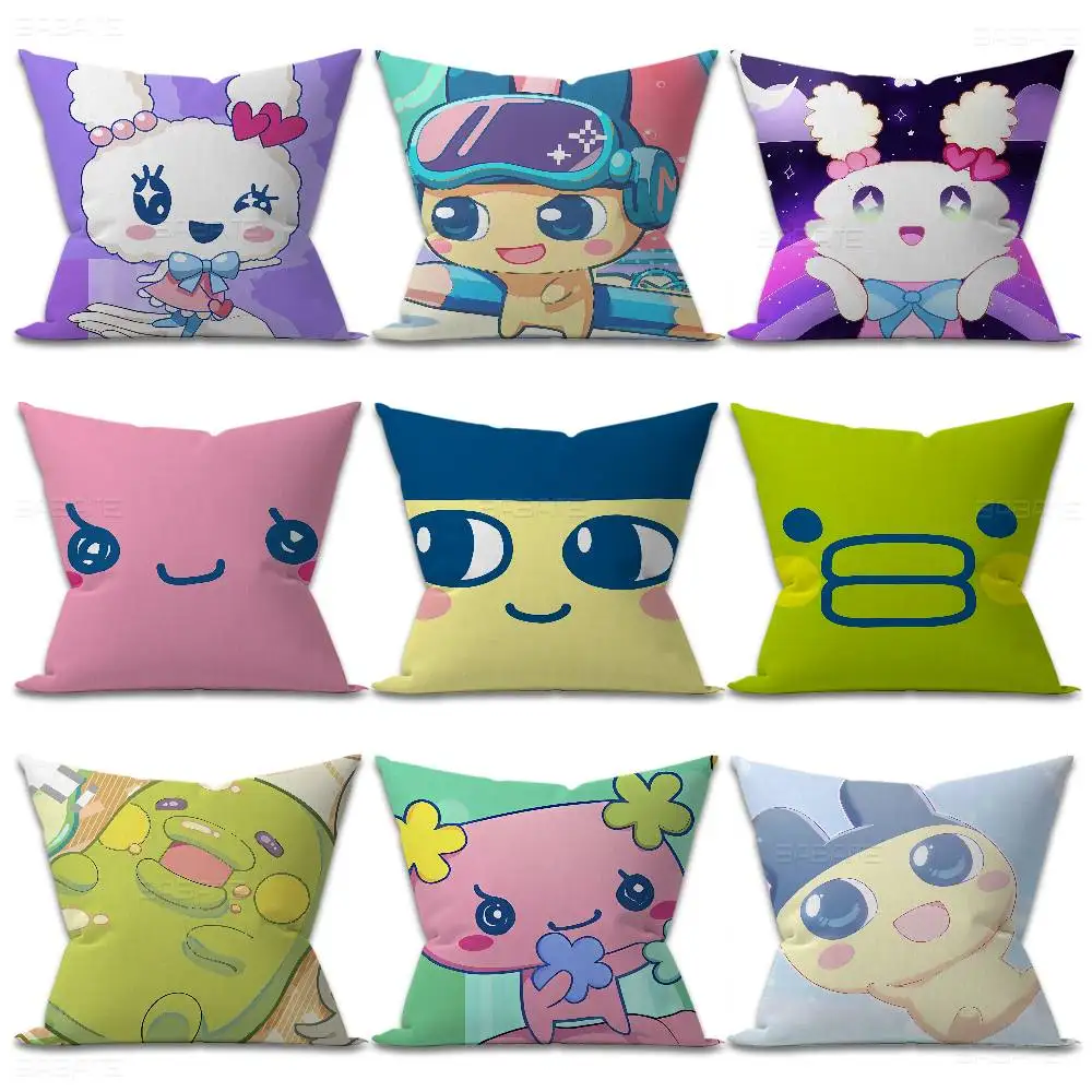 T-Tamagotchis-M-MametchiS Cushion Cover Polyester Sofa Cushions Decorative Throw Pillows Home Decoration Pillowcover