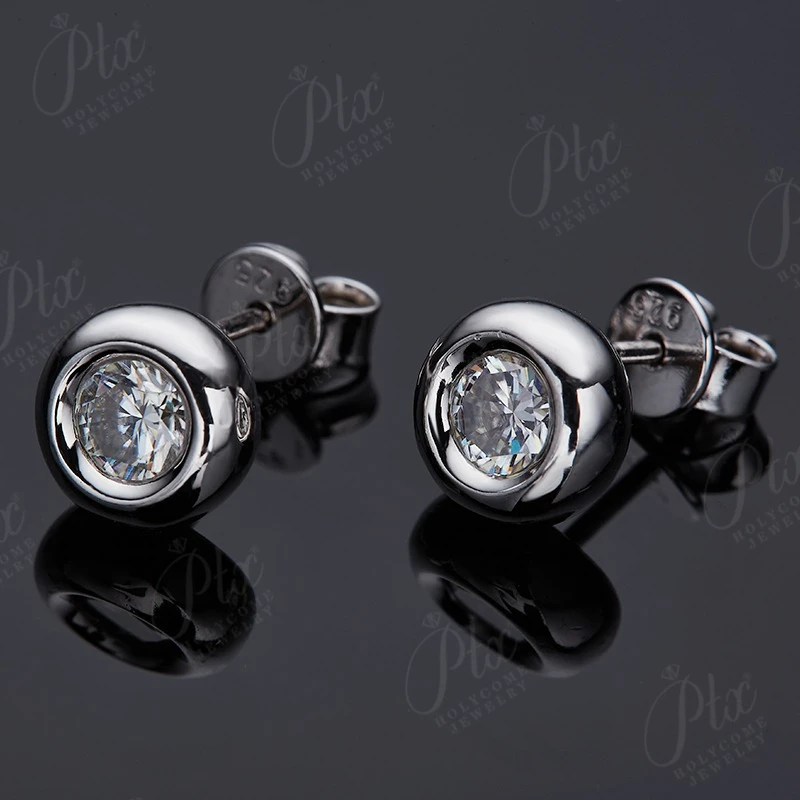 Moissanite Earrings 12 Colors 925 Silver 0.5CT Bubble Uni-Sex Birth Stones Bridal Jewelry classic Daily Wear Wedding Jewel Gift - view 3