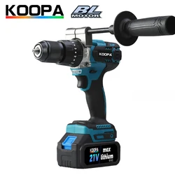 Koopa Cordless Drill 21V MAX 13mm Compact Drill Set with 4.0Ah Battery Driver Kit Max Torque 125N.m for Drilling Wood Metal