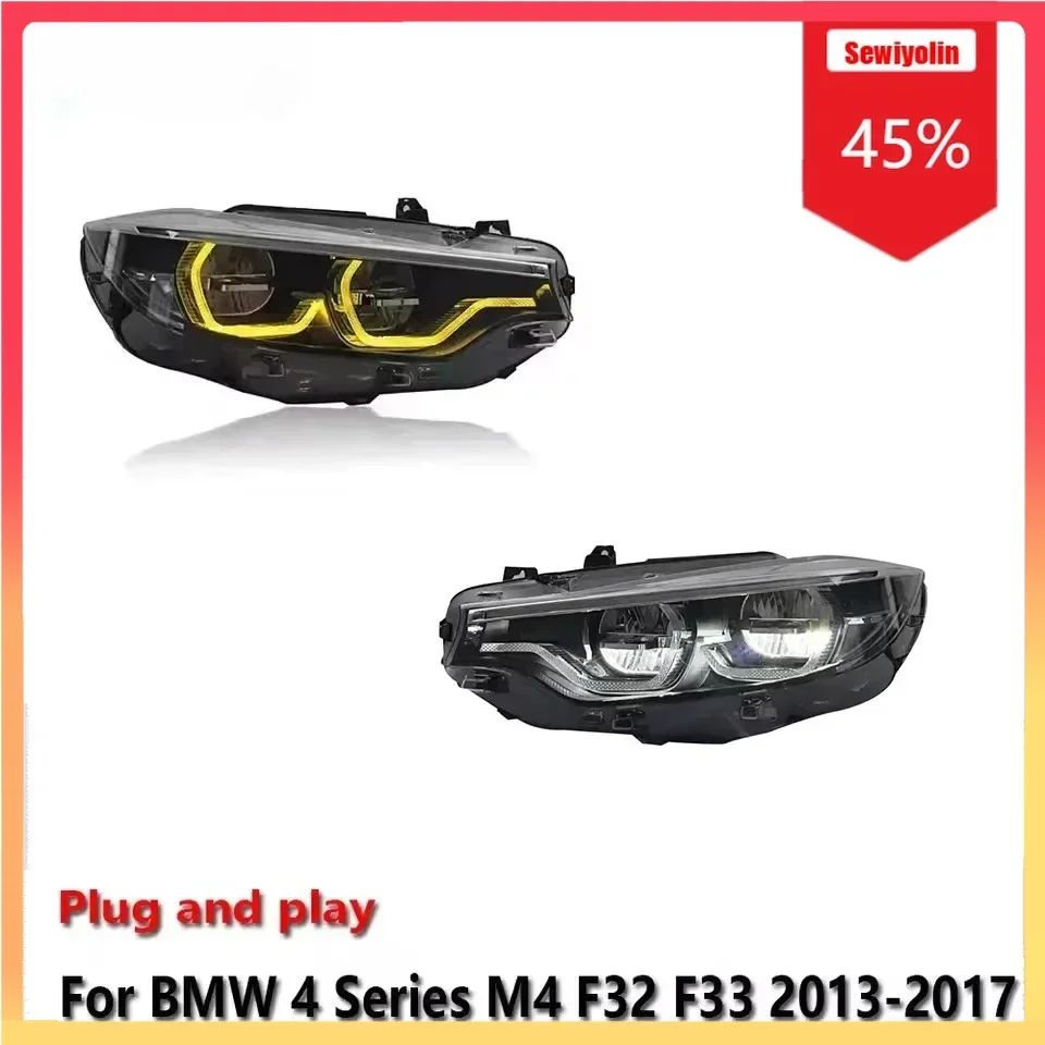 

Автомобильные светодиодные фары в сборе для BMW 4 серии M4 F32 F33 2013-2017, автоматические противотуманные фары DRL, заглушка указателя поворота и