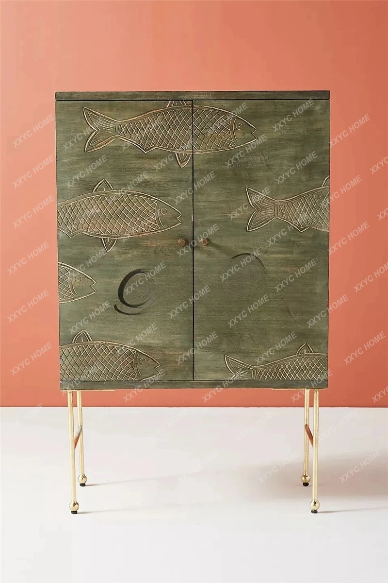 

DV light luxury dining side cabinet modern simple storage wine cabinet integrated display cabinet against the wall