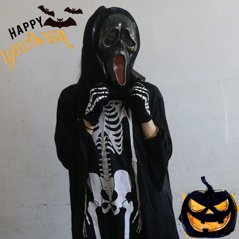 قناع ساحرة الهالوين، قناع رعب، مسامي، مناسب لحفلات الرعب، دعائم لعب الأدوار في الهالوين