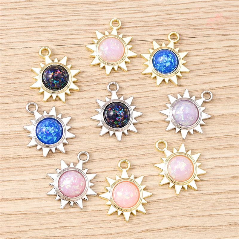 5 Stück 17x20mm Niedliche Kristall-Metall-Sonnen-Anhänger für die Herstellung von Ohrhängern, Halsketten, Armbändern, DIY-Handwerk und Schmuckzubehör – Detail 10