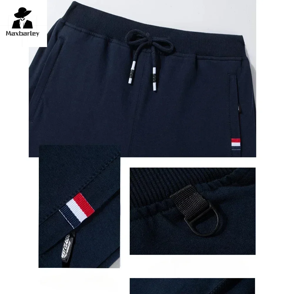 M-8XL Large Casual Pants Autumn Men's Solid Color Fitness Jogging Straight Leg Sports Pants Windproof and Warm Cotton Pants 2024