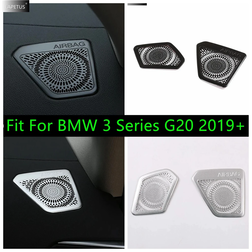 

Black / Silver Car Dashboard Horn A Column Loudspeaker Decor Frame Panel Accessories Cover Trim For BMW 3 Series G20 2019 - 2024