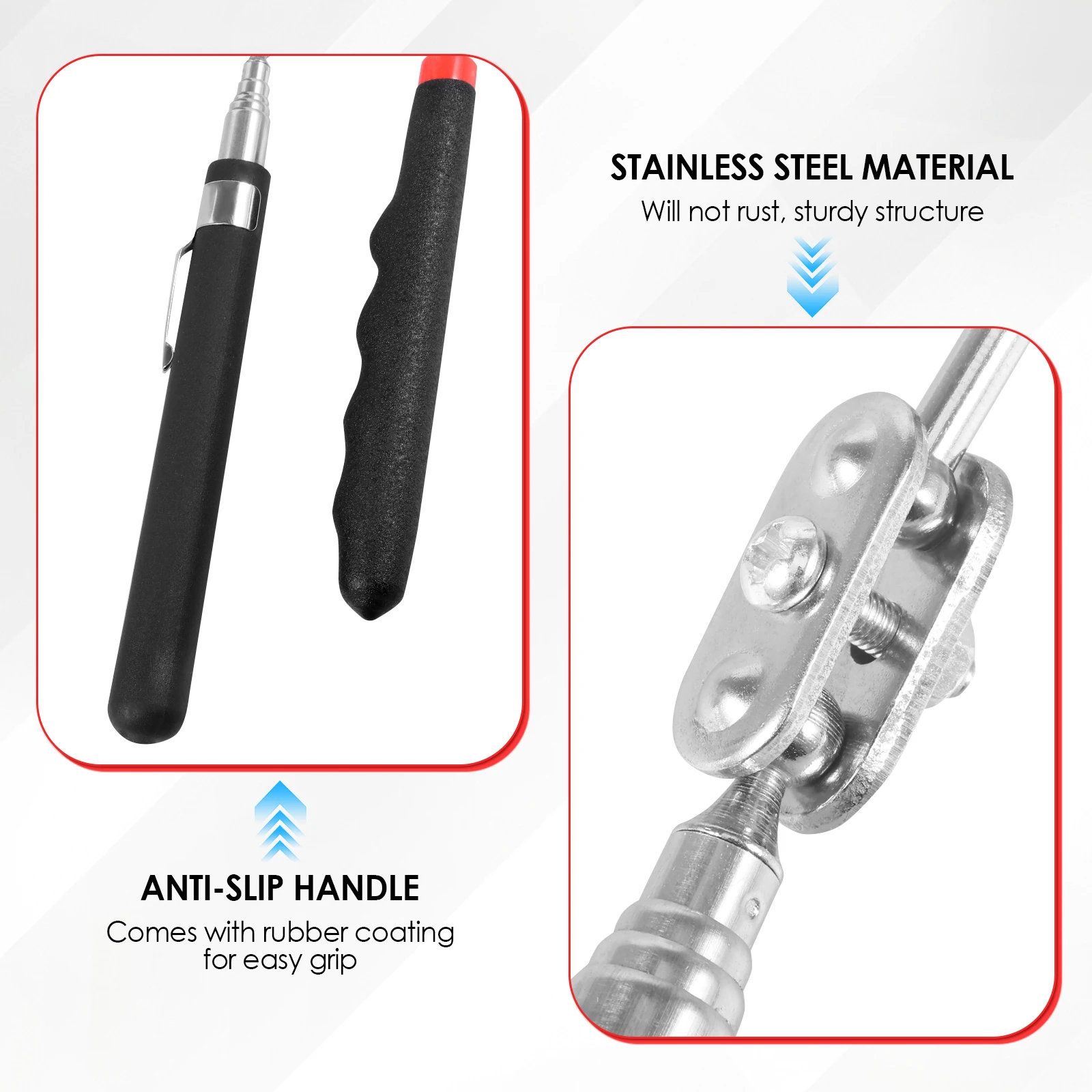 5 قطع 360 °   مرآة التفتيش ضبط مرايا تصغير تمديد أدوات ميكانيكي مرآة التفتيش مقبض تلسكوبي أدوات إصلاح